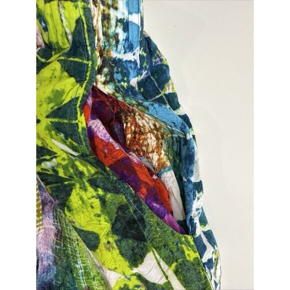 Jams World Size L Cropped Pants Tribal Reef Multicolored Pull On Elastic Waist - Picture 6 of 11